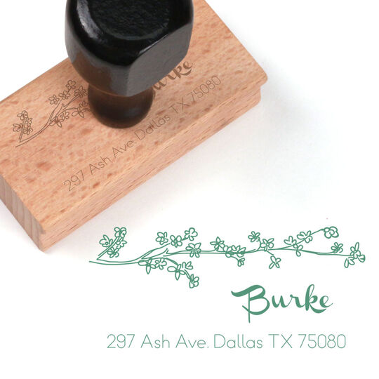 Spring Branch Wood Handle Rubber Stamp